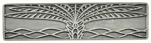 Notting Hill, Tropical, Royal Palm, 3" Straight Pull, Antique Pewter, Horizontal