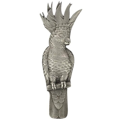 Notting Hill, Tropical, Cockatoo, 3" Pull, Antique Pewter, Vertical, Left side
