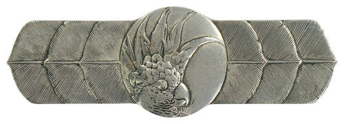Notting Hill, Tropical, Cockatoo, 3" Pull, Brilliant Pewter, Horizontal, Left side