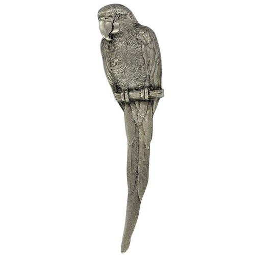 Notting Hill, Tropical, Macaw, 3" Vertical Pull, Antique Pewter, Right side