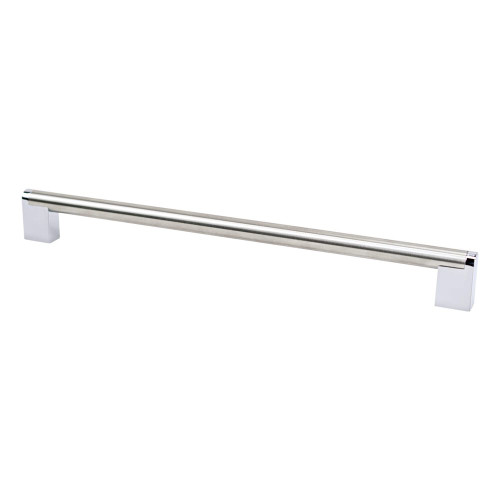 Berenson, Studio Remix, 12" (305mm) Straight Appliance Pull, Brushed Nickel with Polished Chrome