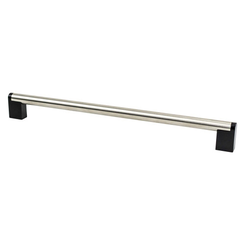 Berenson, Studio Remix, 12" (305mm) Straight Appliance Pull, Brushed Nickel and Matte Black