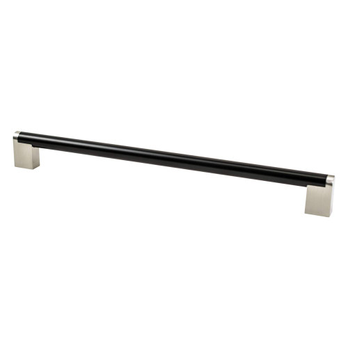 Berenson, Studio Remix, 12" (305mm) Straight Appliance Pull, Matte Black and Brushed Nickel