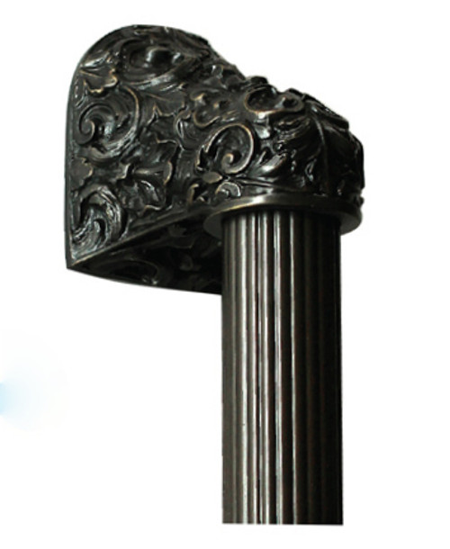 Notting Hill, King's Road, Acanthus, Dark Brass with 10" Fluted Bar Appliance Pull, 14" Total Length