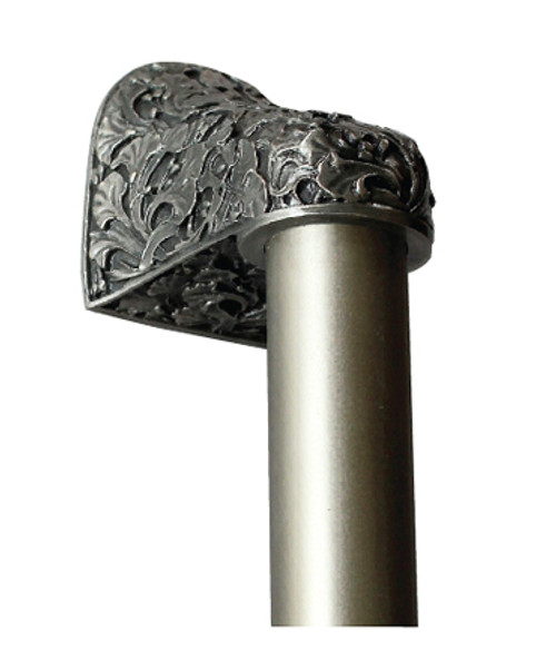 Notting Hill, Florals and Leaves, Florid Leaves, Antique Pewter with 8" Plain Bar Appliance Pull, 12" Total Length