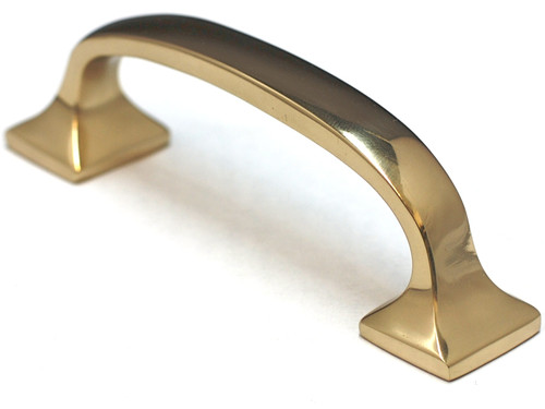 Cal Crystal, Vintage Brass, 3" Mission Pull, Polished Brass