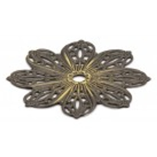 Cal Crystal, Backplates, 1 3/4" Flower Knob Backplate, Antique Brass