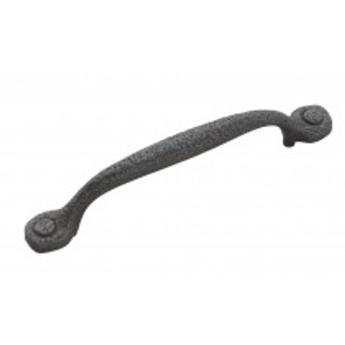 Belwith Hickory, Refined Rustic, 5 1/16" (128mm) Straight Pull, Black Iron