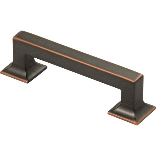 Belwith Hickory, Studio, 3 3/4" (96mm) Straight Pull, Oil Rubbed Bronze Highlighted