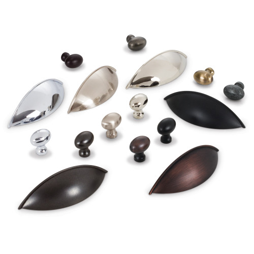 Jeffrey Alexander, Bordeaux, 3 3/4" (96mm) Cup Pull, Brushed Pewter - collection Jeffrey Alexander, Bordeaux, 3 3/4" (96mm) Cup Pull, Brushed Pewter - collection