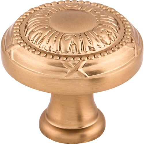 Top Knobs, Edwardian, Ribbon and Reed, 1 1/4" Round Ornate Knob, Brushed Bronze