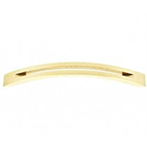Alno, Slit Top, 6" Curved Pull, Polished Brass