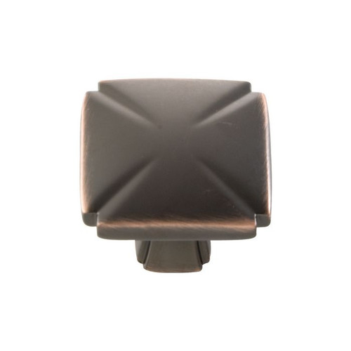 Belwith Hickory, Bridges, 1 3/16" Square Knob, Oil Rubbed Bronze Highlighted