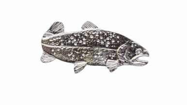 KB00095-0100 Buck Snort Fish Trout Facing Right Knob Nickel