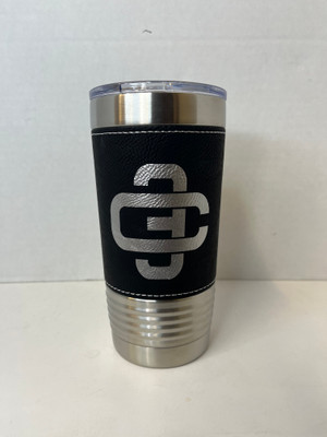 20 oz Black Silver Leatherette Stainless