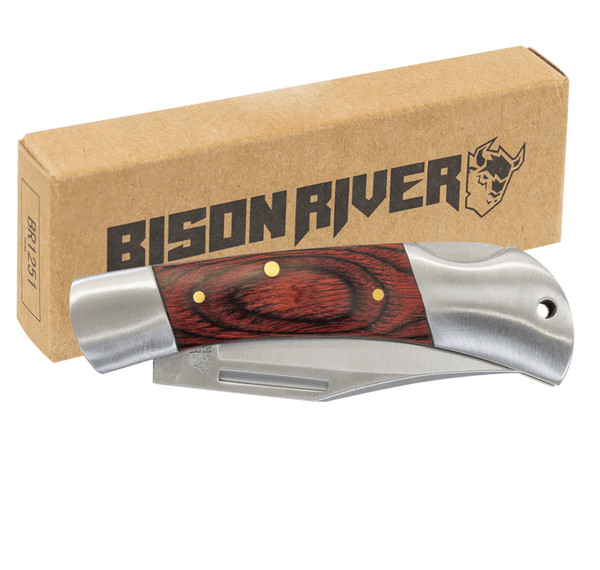 Bison River Wood Pocket Knife 3.5”