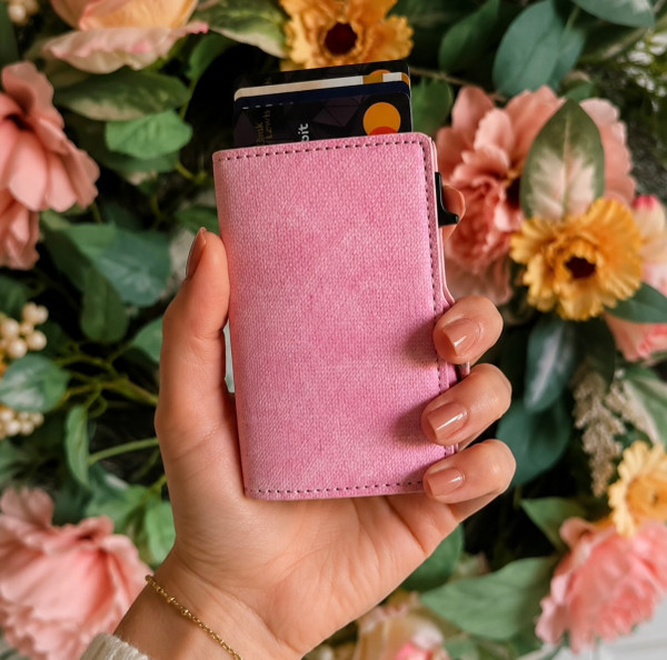 Textured Pink Pop Up Wallet