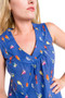 Ruched Birds Print Cotton Sleeveless Top Ruched Birds Print Cotton Sleeveless Top