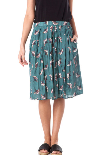 スカート Y's PIGMENT DYED WRINKLED LAWN SKIRT 1 BPRSK-