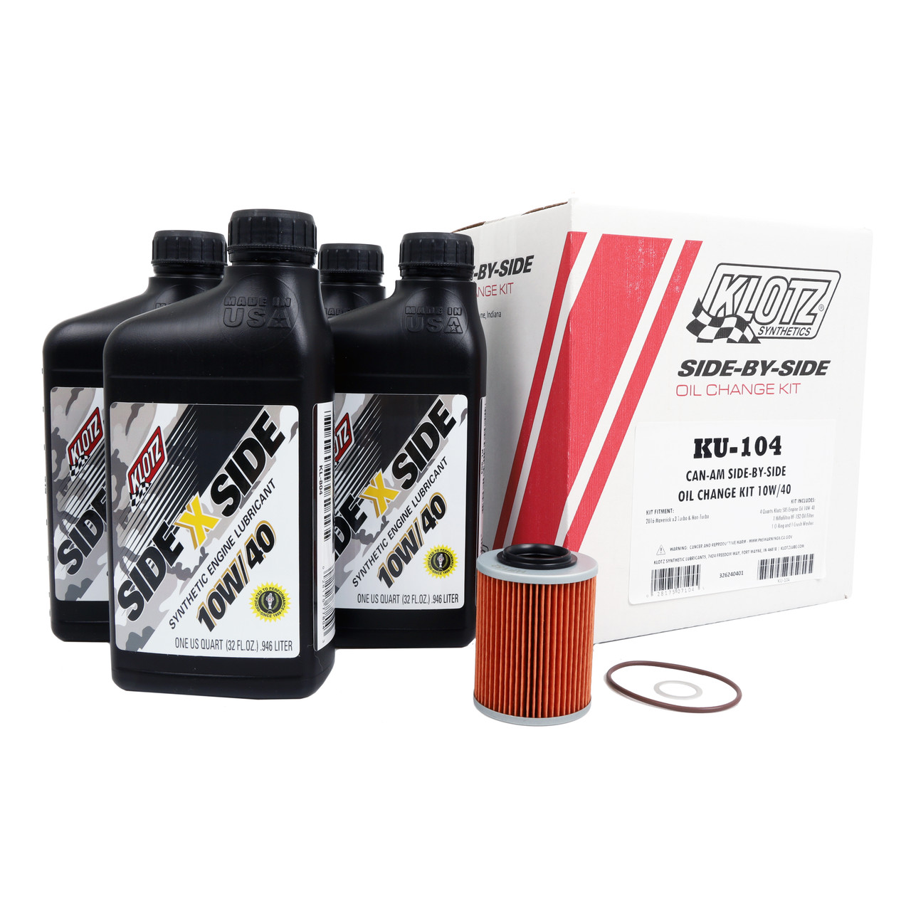 Sidexside Oil Change Kit 10w40 /W Oil Filter Can