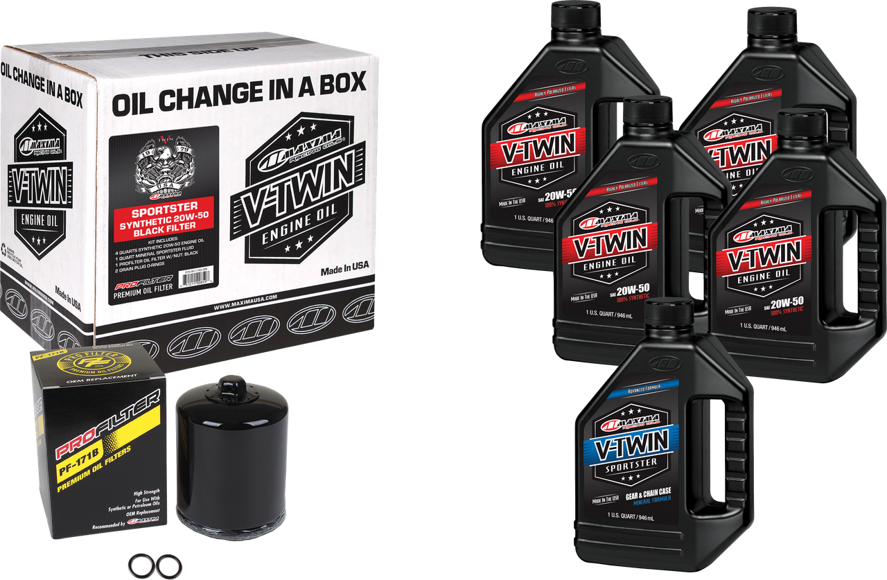 V Twin Syn Oil Change Kit Xl Black Filter