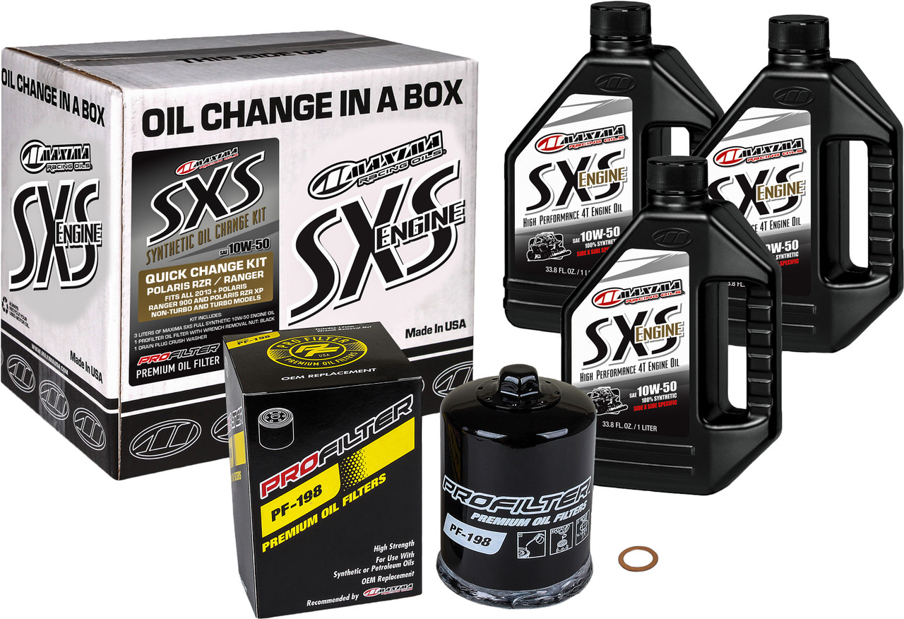 Sxs Oil Quick Change Kit 10w50 With Black Oil Filter