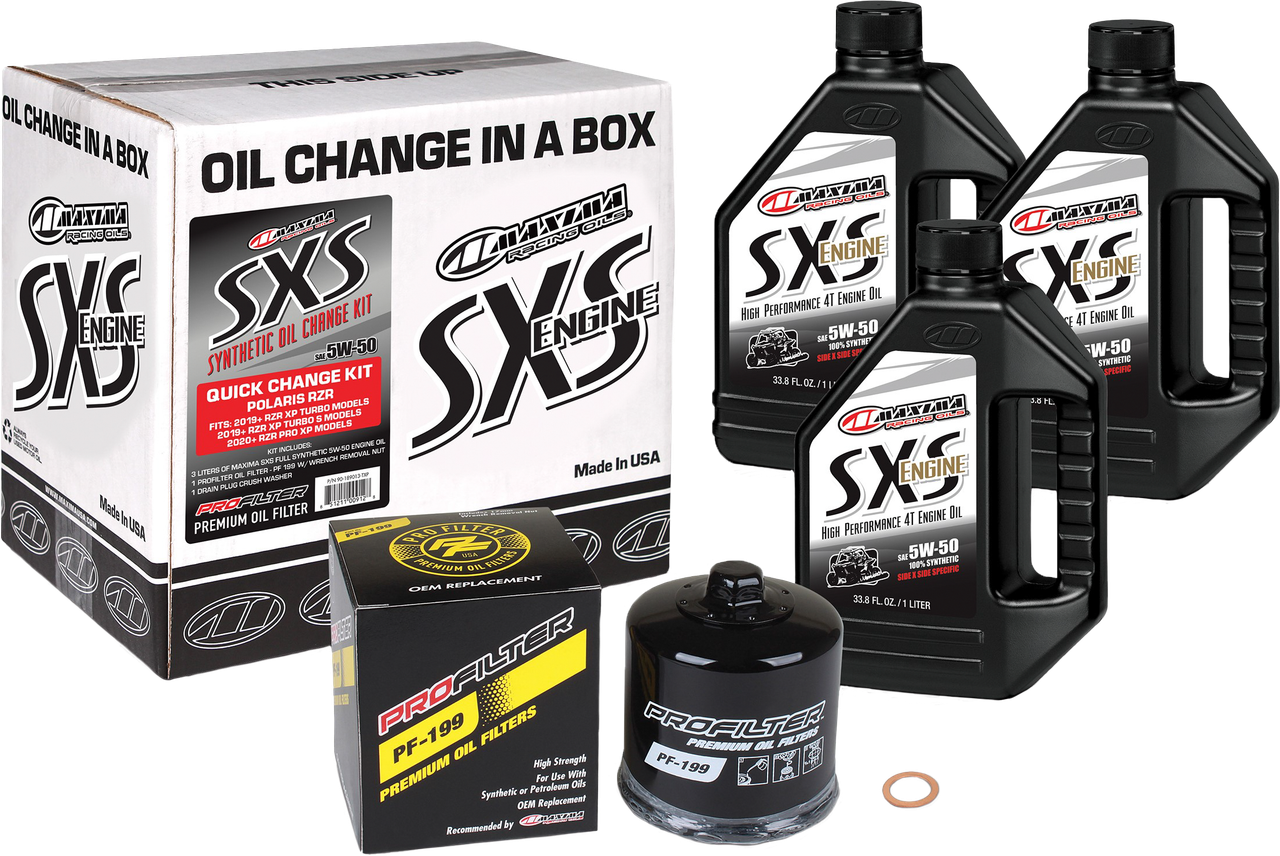 Sxs Oil Quick Change Kit 5w50 With Black Oil Filter