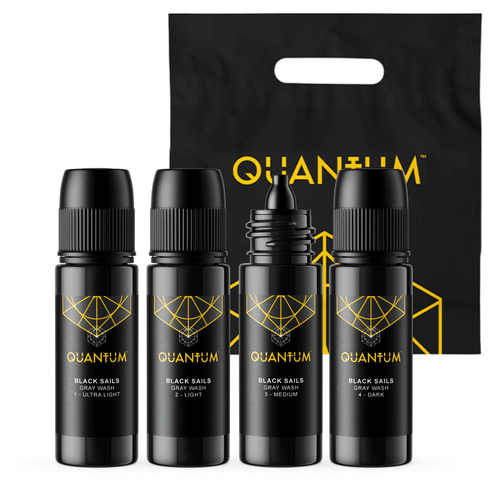 Quantum Original Black & Yellow Tattoo Ink - Black Sails Gray Wash Set