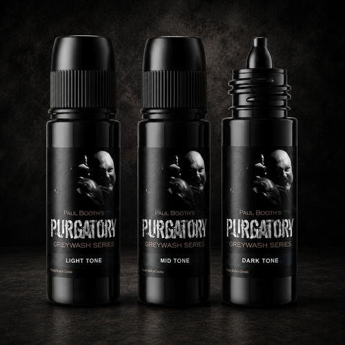 Quantum Gold Label Tattoo Ink - Complete Purgatory Gray Wash Set by Paul Booth - Original