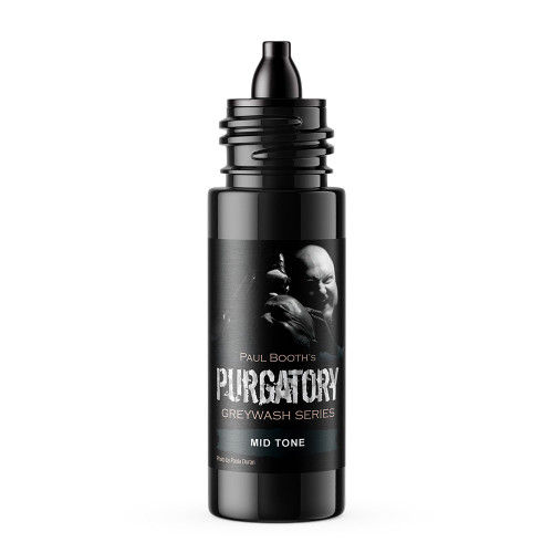 Quantum Gold Label Tattoo Ink - Purgatory by Paul Booth - Gray Wash Mid Tone - Reach
