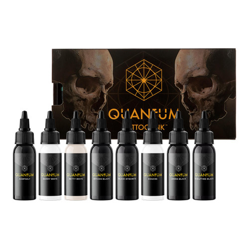 Quantum Tattoo Ink Quantum Originals Black & White 8 Color Set 