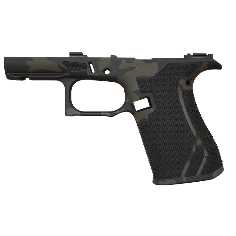 Stripped Grit Grips Slim Pistol Frame for Glock G43X/48 Pistols - Black Multicam