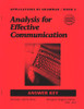 Applications of Grammar, Book 3: Analysis of Effective Communication (Answer Key)