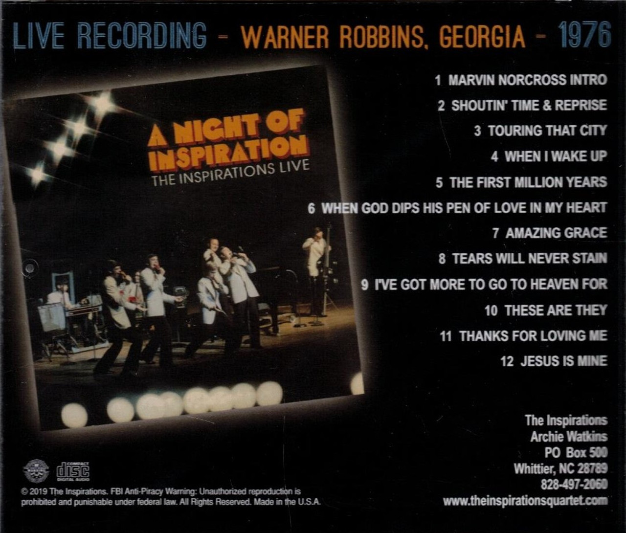 A Night of Inspiration, Live! (1976) CD