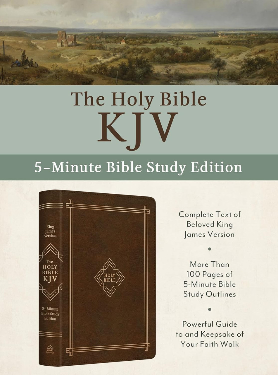 Holy Bible: 5-Minute Bible Study Edition, KJV (Imitation, Hickory ...