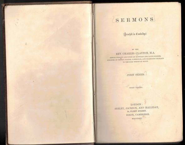 Sermons (Preached in Cambridge) by Rev. Charles Clayton, M.A.