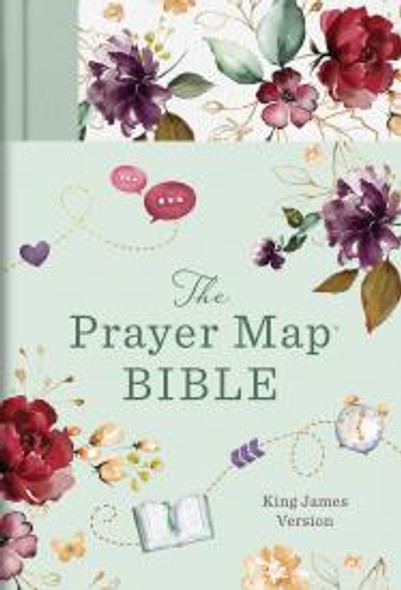 The Prayer Map Bible (Mint Blossoms Hardcover) KJV