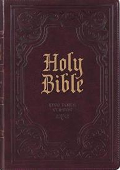 Giant Print Full-Size Bible, Indexed, KJV (Imitation, Dark Brown design)