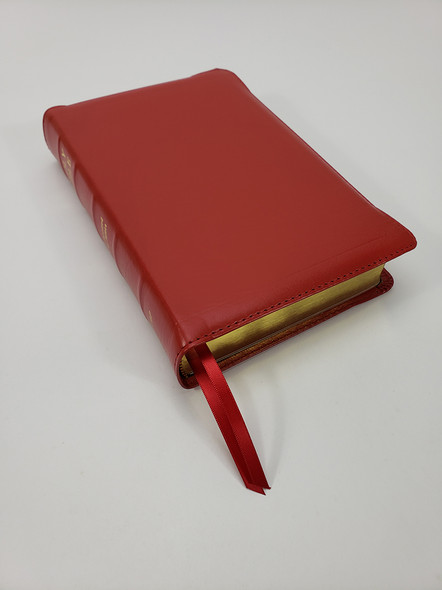 Text Bible, Handsize, KJV (Red Calfskin Leather)