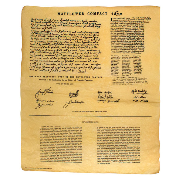 The Mayflower Compact 1620 (Historical Document Replica)