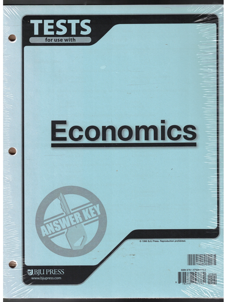 Test Answer Key for Economics Grade 12 A 1996 Edition Bob Jones University Press