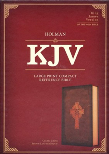 Large Print Compact Reference Bible (Brown Leathertouch w/ Cross) KJV
