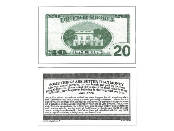 Tract $20 Bill (100 pack)