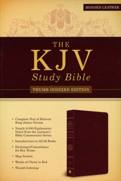 KJV Study Bible, Indexed (Bonded Leather, Burgundy)