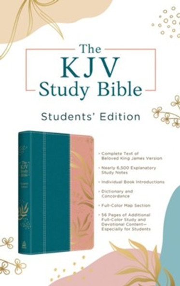 KJV Study Bible, Students' Edition (Imitation, Teal/Pink, Tropical Botanicals)