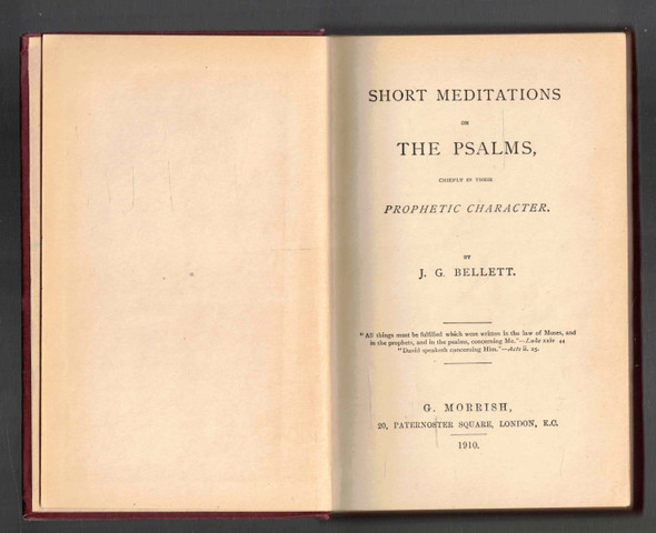 Short Meditations on The Psalms by J. G. Bellett