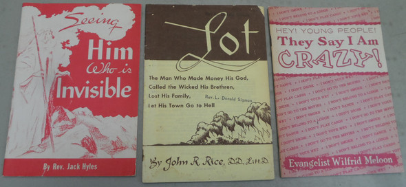 A Lot of 3 Vintage Gospel Booklets from the Sword of the Lord, Jack Hyles, John R. Rice, Wilfred Meloon