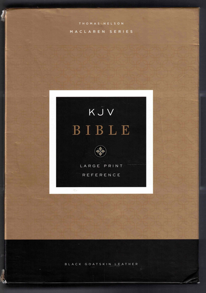 KJV Bible Large Print Reference Black Goatskin Leather Thomas Nelson