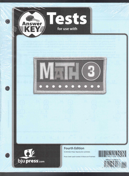 Answer Key Tests for use with Math 3 (4th Edition) BJU Press