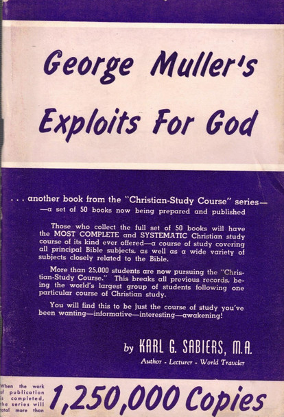 George Muller's Exploits For God by Karl G. Sabiers